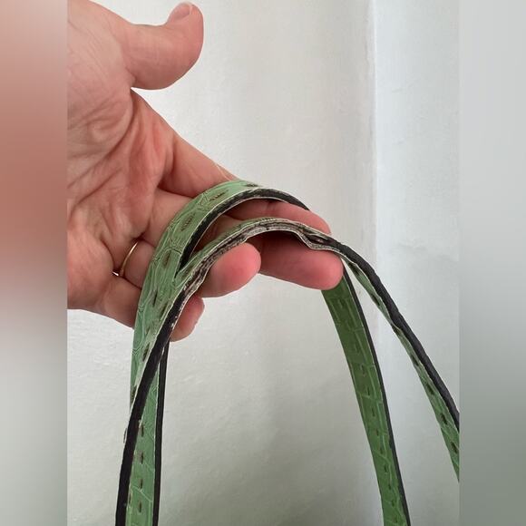 Vintage y2k crocodile embossed shoulder bag mint green tote spring - Picture 7 of 11